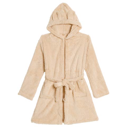 10/24新作!くま耳フードモコモコガウンルームウェア(ベージュ-フリー)