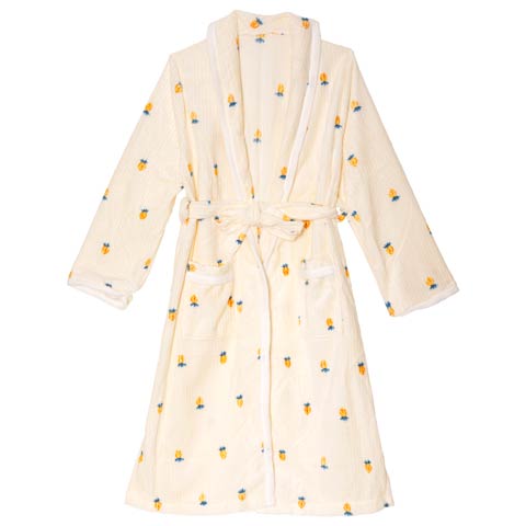 12/12新作!モコモコ花柄ルームウェア(イエロー-フリー)