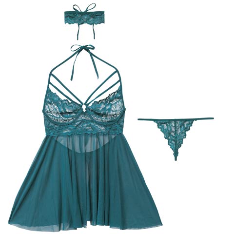 12/10新作!シークレットコードベビードール(グリーン-フリー)