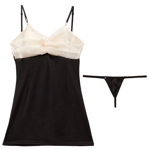 1/16新作!ノワールミストリボンベビードール(ブラック-フリー)