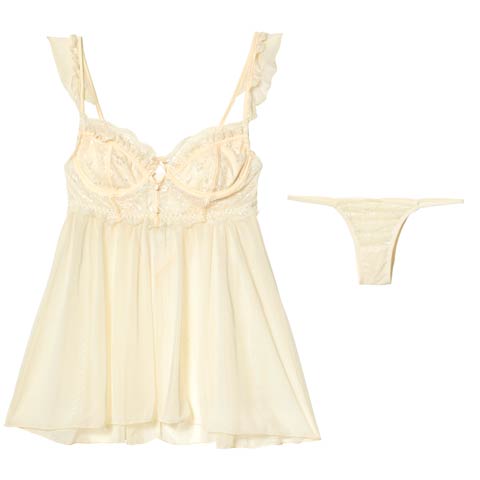 1/30新作!アリュールヌーディレースベビードール(クリーム-フリー)