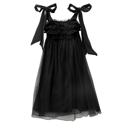 8/25新作!フリルチュールリボンナイトブラワンピースルームウェア(ブラック-M)