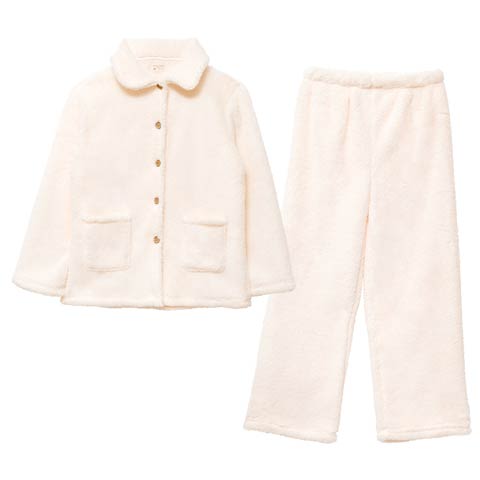 12/12新作!ボアセットアップルームウェア(アイボリー-M-L)