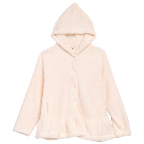 12/10新作!シープタッチフリルフーディールームウェア(アイボリー-M-L)