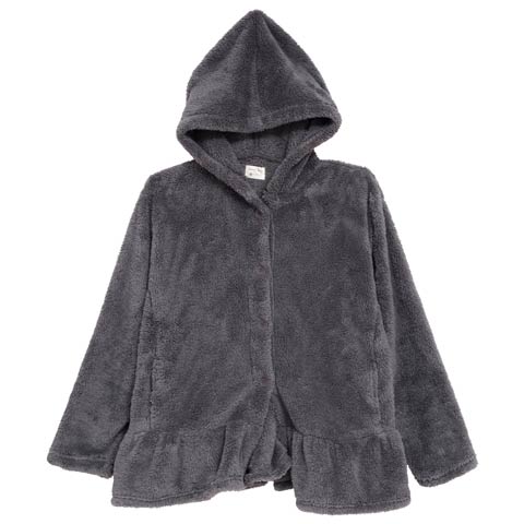 12/10新作!シープタッチフリルフーディールームウェア(チャコール-M-L)