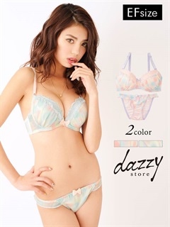 【大きいサイズ】パステルドットシフォンブラジャー&ショーツ/下着