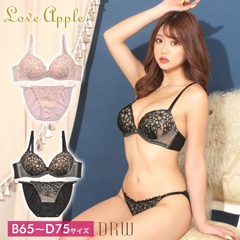 daisy様❣️お取り置き❣️16cm Love apple】ヌーディシースルーフラワーブラジャー＆フルバック