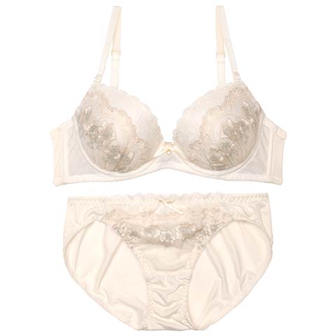 8/20新作!フェアリーラメブルームブラジャー&フルバックショーツ[推し][人気](シャンパンゴールド-B65/ショーツM)