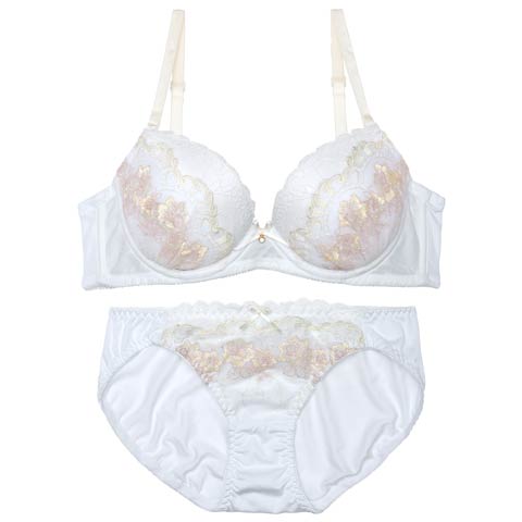 8/20新作!フェアリーラメブルームブラジャー&フルバックショーツ[推し][人気](サックス-B65/ショーツM)