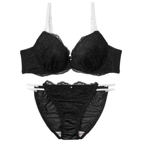 1/30新作!ブロッサムレーシィコードブラジャー&フルバックショーツ[推し][人気](ブラック-A70/ショーツM)