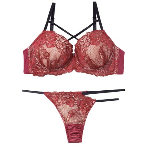 2/16新作!【Tバック】クラッシーレースコードブラジャー&Tバックショーツ[推し][人気](ベリー-A70/ショーツM)