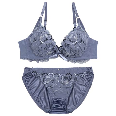 9/1新作!ヴィーナスフルールエンブロイダリーブラジャー&フルバックショーツ[推し](ブルー-B65/ショーツM)