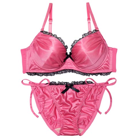 3/2新作!【EFサイズ】【三上悠亜着用】メルティサテンレースブラジャー&サイド紐フルバックショーツ[推し](ベリー-E65/ショーツM)