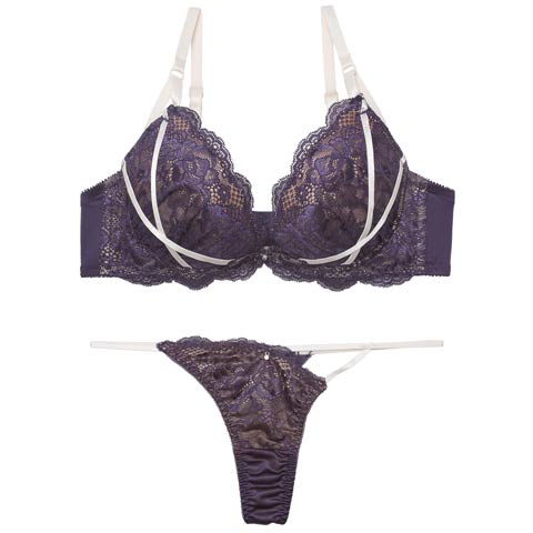 2/20新作!【三上悠亜着用】グラマラスレースコードブラジャー&Tバックショーツ[推し][人気](ネイビー-A70/ショーツM)