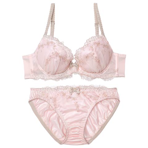 12/1新作!アンティークフェミニンアーチブラジャー&フルバックショーツ[推し](ピンク-B65/ショーツM)