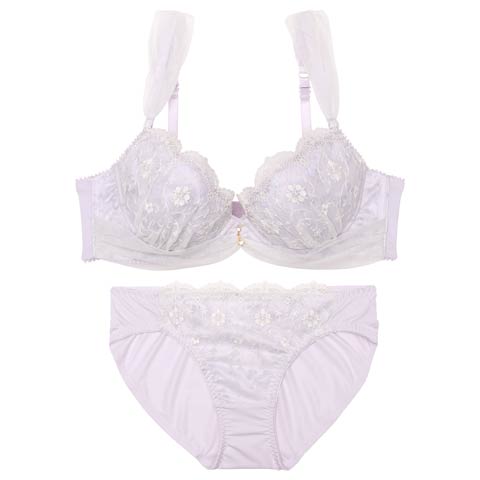 8/8新作!ロマンスチュールフィットブラジャー&フルバックショーツ[推し](ラベンダー-A70/ショーツM)