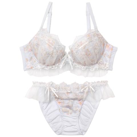 10/1新作!フェアリーテディベアブラジャー&フルバックショーツ[推し](サックス-A70/ショーツM)