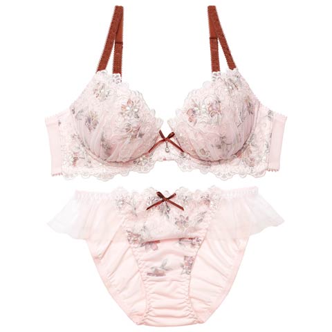 2/20新作!【GHサイズ】チャーミングフルールガーデンブラジャー&フルバックショーツ[推し](ピンク-G65/ショーツM)
