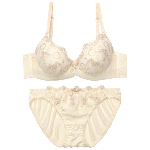 11/8再販!ワンダーランドラビットブラジャー&フルバックショーツ[推し][人気](アイボリー-A65/ショーツM)