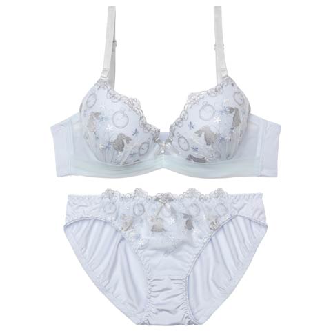 11/8再販!ワンダーランドラビットブラジャー&フルバックショーツ[推し][人気](サックス-A65/ショーツM)