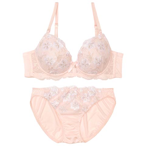 9/3新作!パステルメルティブロッサムブラジャー&フルバックショーツ[推し][人気](ピンク-A65/ショーツM)