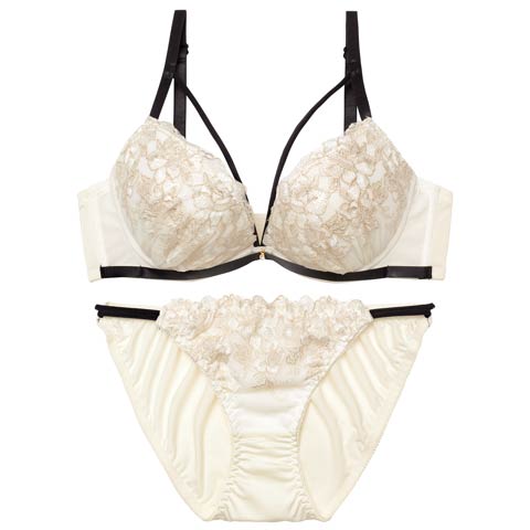 3/6新作!【三上悠亜着用】ミスティロゼコードブラジャー＆フルバックショーツ[推し][人気](アイボリー-A65/ショーツM)