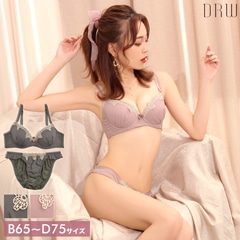 シンプルクラシカルレースブラジャー&フルバックショーツ
