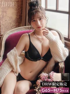 【GHサイズ】モノトーンポイントレースブラジャー&フルバックショーツ[プチプラ]