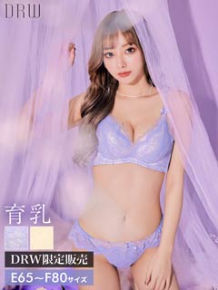 【EFサイズ】カシュクールピュアレース育乳脇高ブラジャー&フルバックショーツ