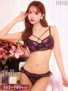 10/4新作!【三上悠亜着用】【EFサイズ】ラグジュアリークロスローズ育乳脇高ブラジャー&バック透けフルバックショーツ