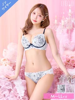7/2新作!【ノンワイヤー】【三上悠亜着用】ミスティーローズレース育乳脇高ブラジャー&バック透けフルバックショーツ[推し][人気]