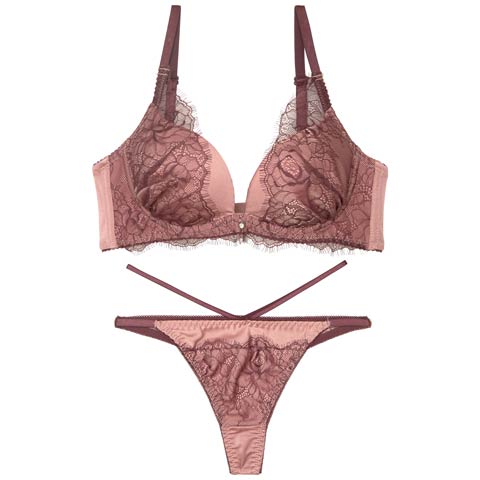 7/11新作!【Tバック】【三上悠亜着用】クラシックレーシーサテンブラジャー&Tバックショーツ[推し][人気](ボルドー-B65/ショーツM)