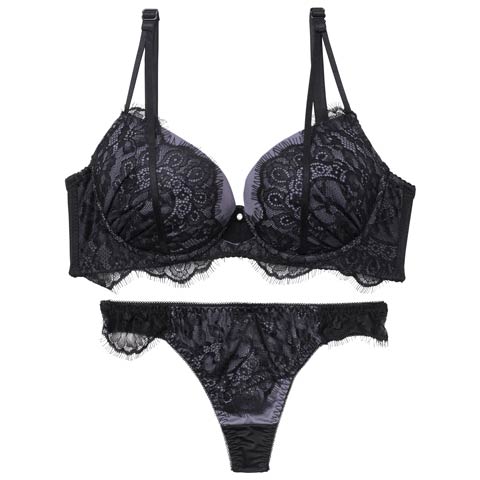 10/10新作!【Tバック】【三上悠亜着用】アイラッシュホールレース育乳脇高ブラジャー&Tバックショーツ[推し][人気](ブラック-A70/ショーツM)