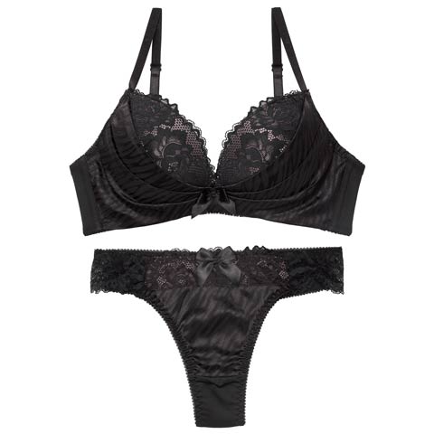 11/3新作!【Tバック】ゼブラジャガードサテンブラジャー&Tバックショーツ[推し][人気](ブラック-A70/ショーツM)