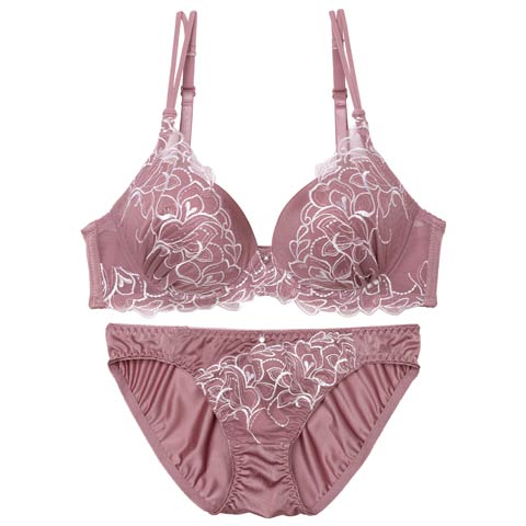 8/19再販!ラディアントエンブロイダリーブラジャー&フルバックショーツ[人気][推し](ピンク-A70/ショーツM)