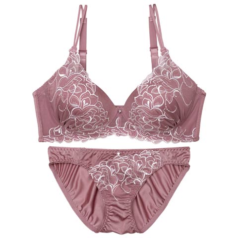 8/19再販!【EFサイズ】ラディアントエンブロイダリーブラジャー&フルバックショーツ[推し](ピンク-E70/ショーツM)