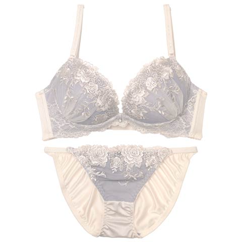 9/11再販!ドルチェミスティーローズ育乳ブラジャー&フルバックショーツ[推し][人気](クリーム-A70/ショーツM)