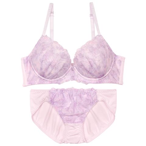 8/22新作!パステルフルールペタルブラジャー&フルバックショーツ[推し][人気](ラベンダー-A70/ショーツM)