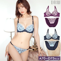 フラワードロップブラジャー＆フルバックショーツ[プチプラ]