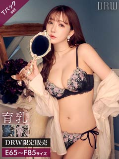 【三上悠亜着用】【EFサイズ】グローリーフラワー育乳脇高ブラジャー&サイド紐バック透けTバックショーツ