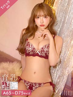 【Tバック】【三上悠亜着用】リリーベルエンブロイダリー育乳脇高ブラジャー&サイド紐バック透けTバックショーツ[1/17新作]