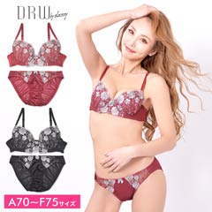ニッセン ブラジャー ショーツ セット レディース 花柄 刺しゅう