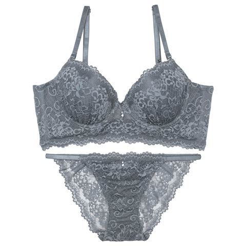 7/14新作!ダスティメッシュフルーロン育乳ブラジャー&バック透けフルバックショーツ[推し][人気](グレー-A70/ショーツM)