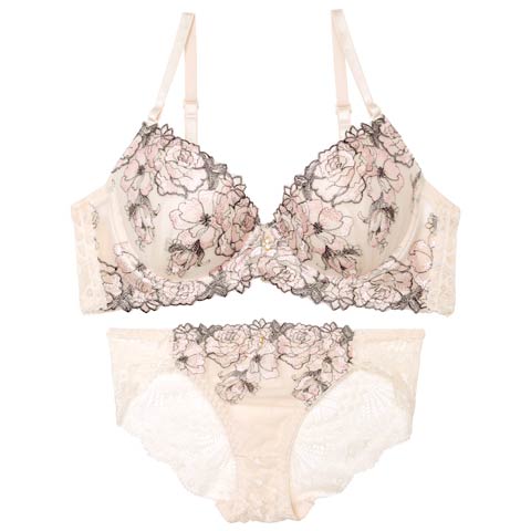 8/18新作!ミラビリスレーシィローズブラジャー&バック透けフルバックショーツ[推し][人気](アイボリー-A70/ショーツM)