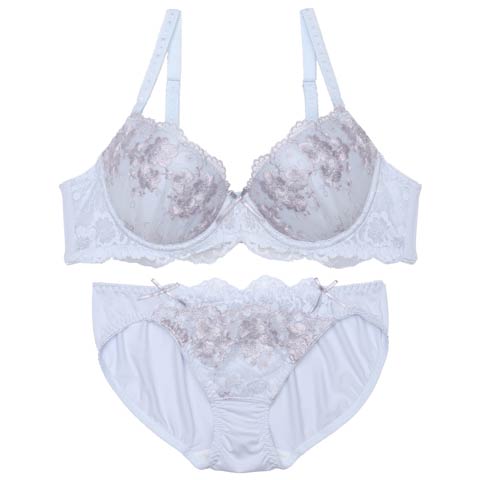 7/28新作!ブロッサムフェミニンレースブラジャー&フルバックショーツ[推し][人気](サックス-A70/ショーツM)
