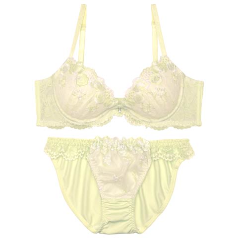 7/23新作!クラリティブロッサム育乳ブラジャー&フルバックショーツ[推し][人気](ライムグリーン-A70/ショーツM)