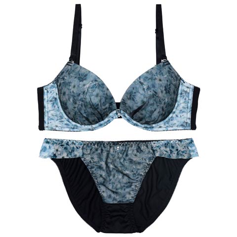 7/18新作!メロウシアーブロッサム育乳ブラジャー&フルバックショーツ[推し][人気](ブルー-A70/ショーツM)