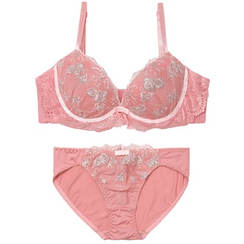 12/5新作!チャーミングハートローズブラジャー&フルバックショーツ[推し][人気](ピンク-A70/ショーツM)