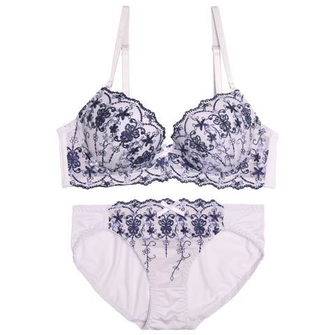 12/12新作!クラシカルバタフライ育乳脇高ブラジャー&フルバックショーツ[推し][人気](ラベンダー-A70/ショーツM)