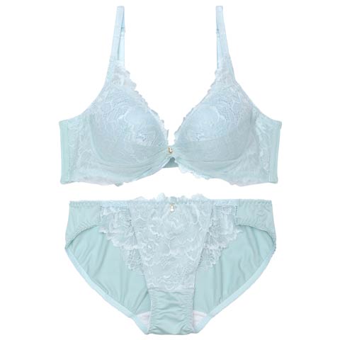 8/15新作!ミルキーチュールフルーロン育乳ブラジャー&フルバックショーツ[推し][人気](ミント-A70/ショーツM)